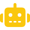 Yellow robot icon with circular ears and dot mouth.