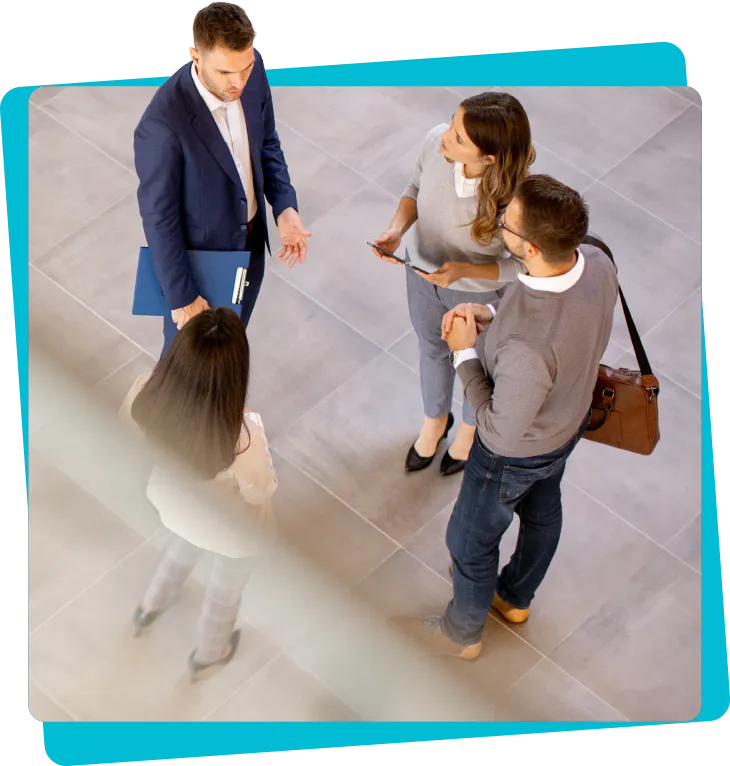 3 people talking to each other