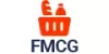 Icon of a shopping basket with the letters FMCG below.