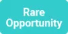 Turquoise button with the text 'Rare Opportunity' in white.